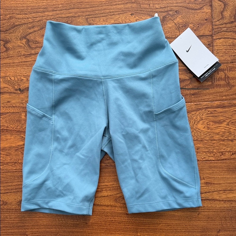 Nike Women's Dri Fit Light Blue Bike Shorts